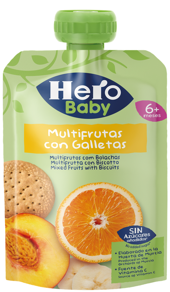 Hero Baby Compota Multifrutas con Galletas 100 gr