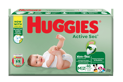 [10641011] Huggies Active Sec Mega Singlepack Paso 2 Paq. 46