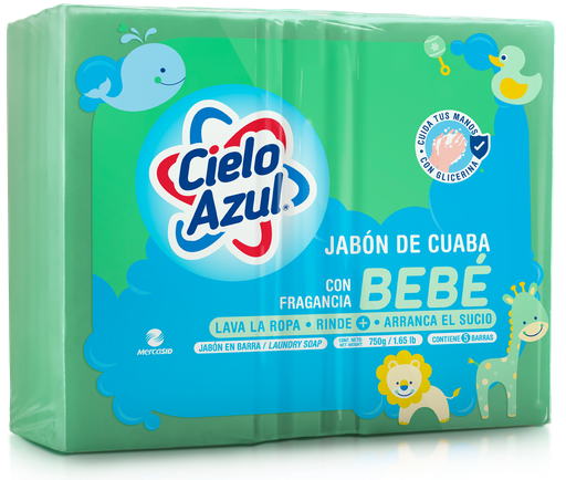 [10152018] Jabón Barra  Cielo Azul  Frag. Bebé Paq. 5
