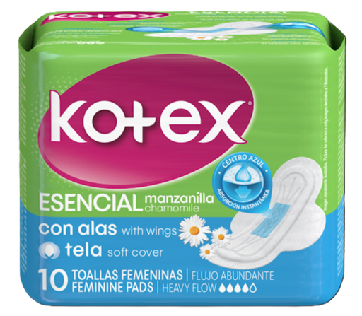 [10671014] TOALLAS KOTEX ESENCIAL MANZANILLA 10 UNID